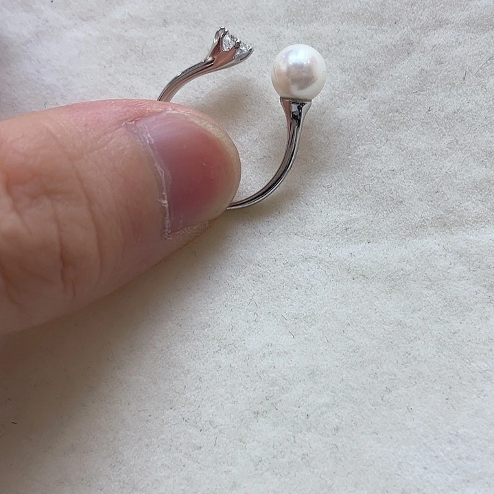 海水珍珠银S925镶嵌戒指