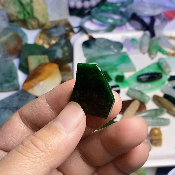 翡翠散珠天然翡翠A货挂件