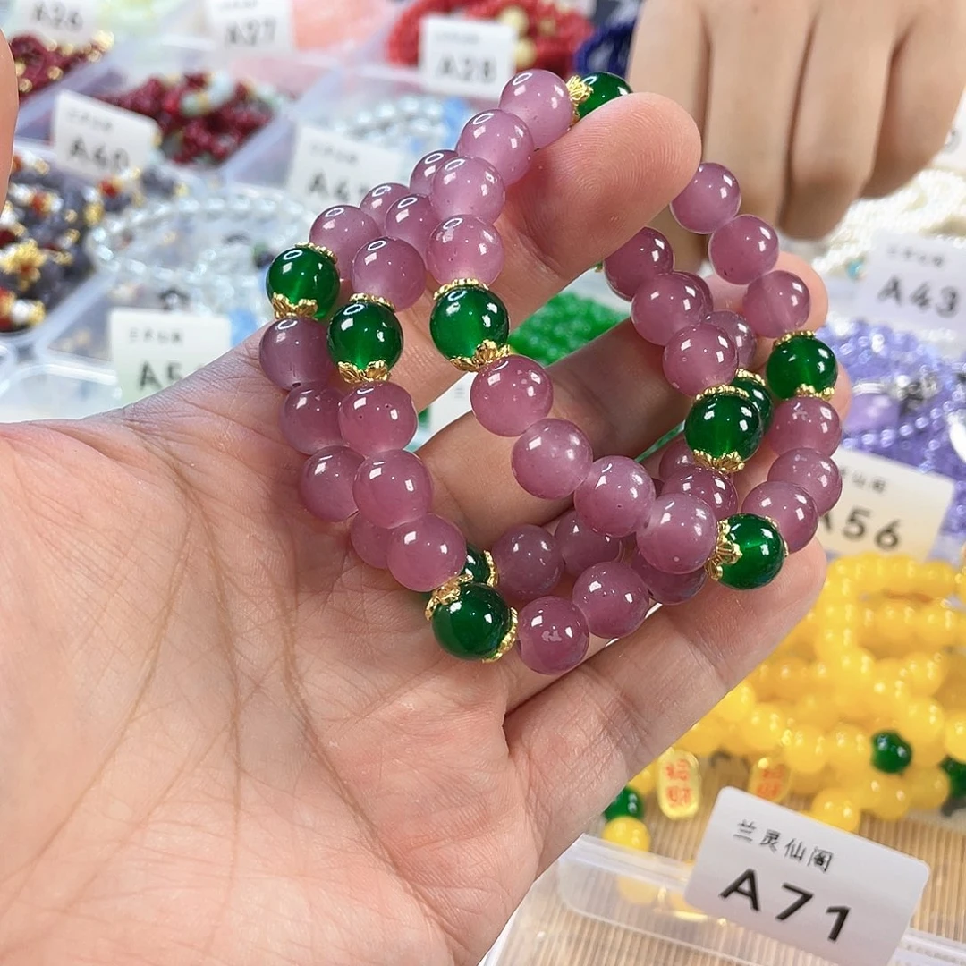 檀香木手串银S925镀金镶嵌