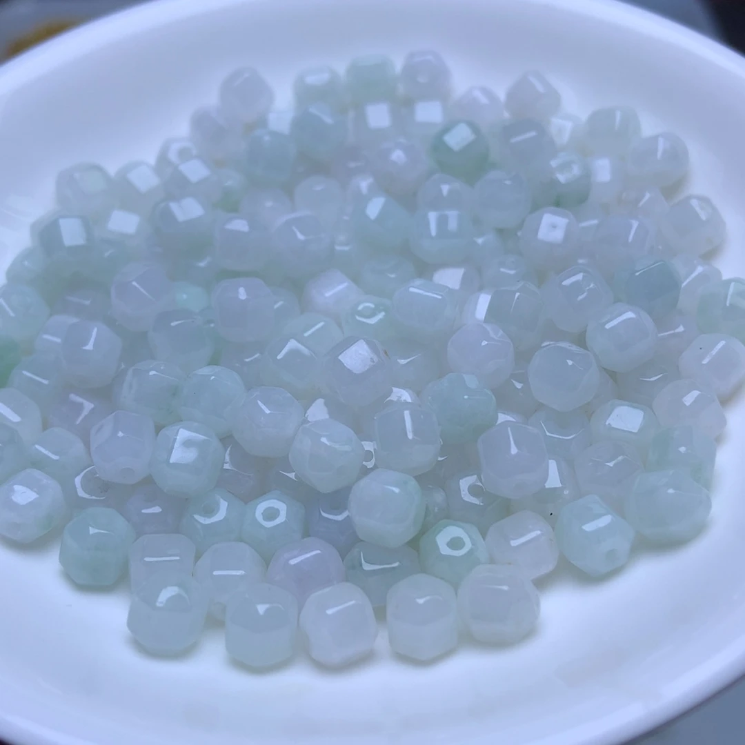 未镶嵌手链翡翠卡6冰六棱珠30个