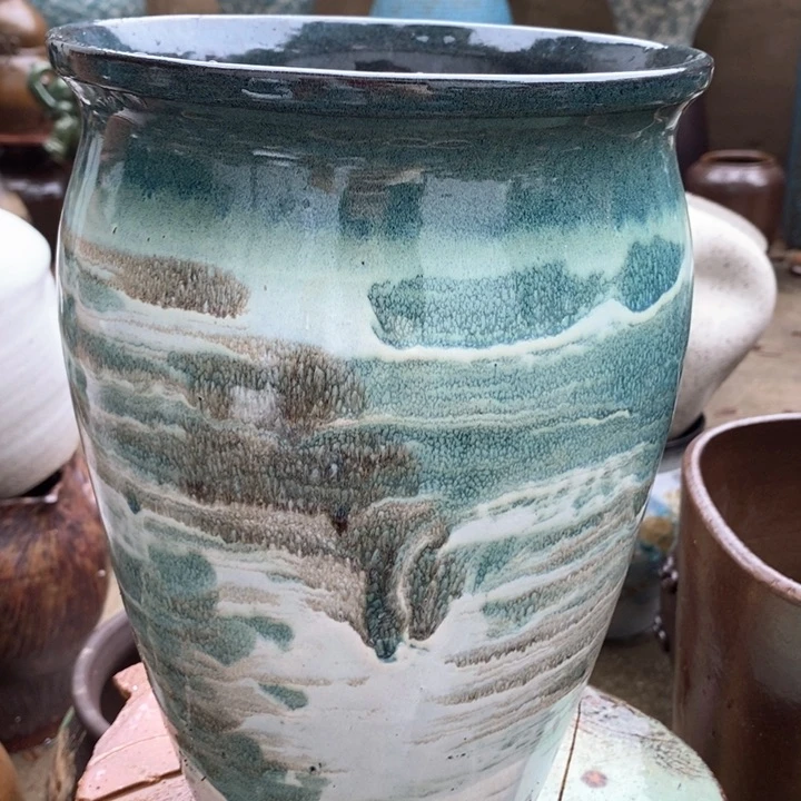 紫砂花盆高约30口约28