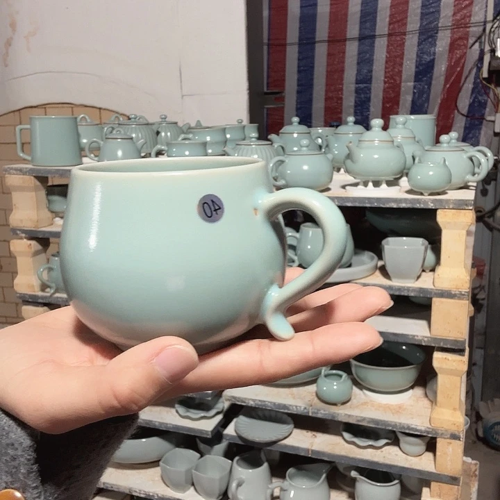 开***典摆件陶汝瓷马克杯大瑕不退不换40