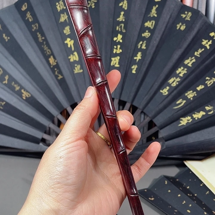 扇子酱*料95寸竹节款 题字