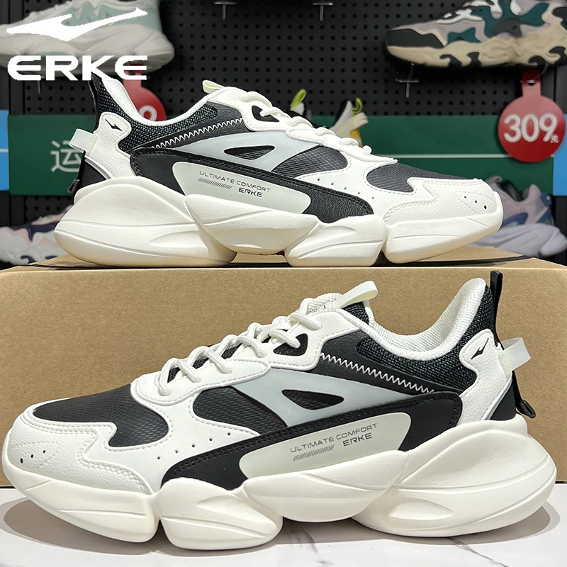 鸿星尔克女鞋2025春夏新款皮面防水轻质防滑耐磨缓震跑步运动鞋女