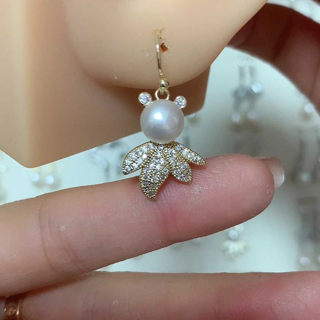 淡水珍珠耳饰合金