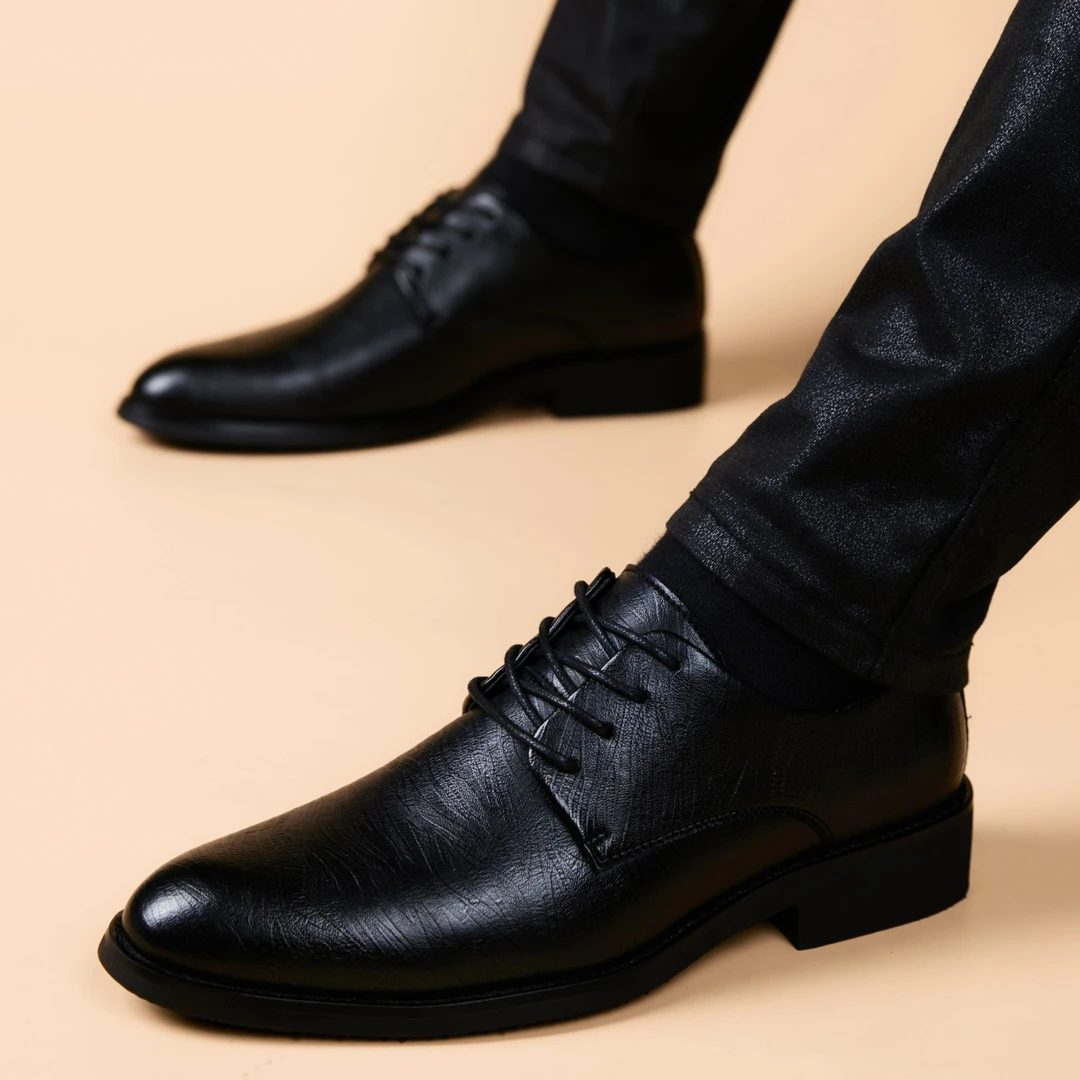 卡汐沐『精选』力荐！男鞋新款英伦风正装商务鞋低帮系带软底皮鞋潮