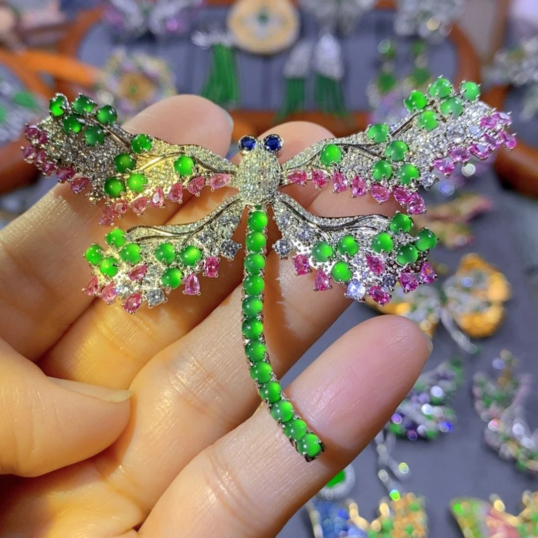 颈饰银S925镶嵌翡翠