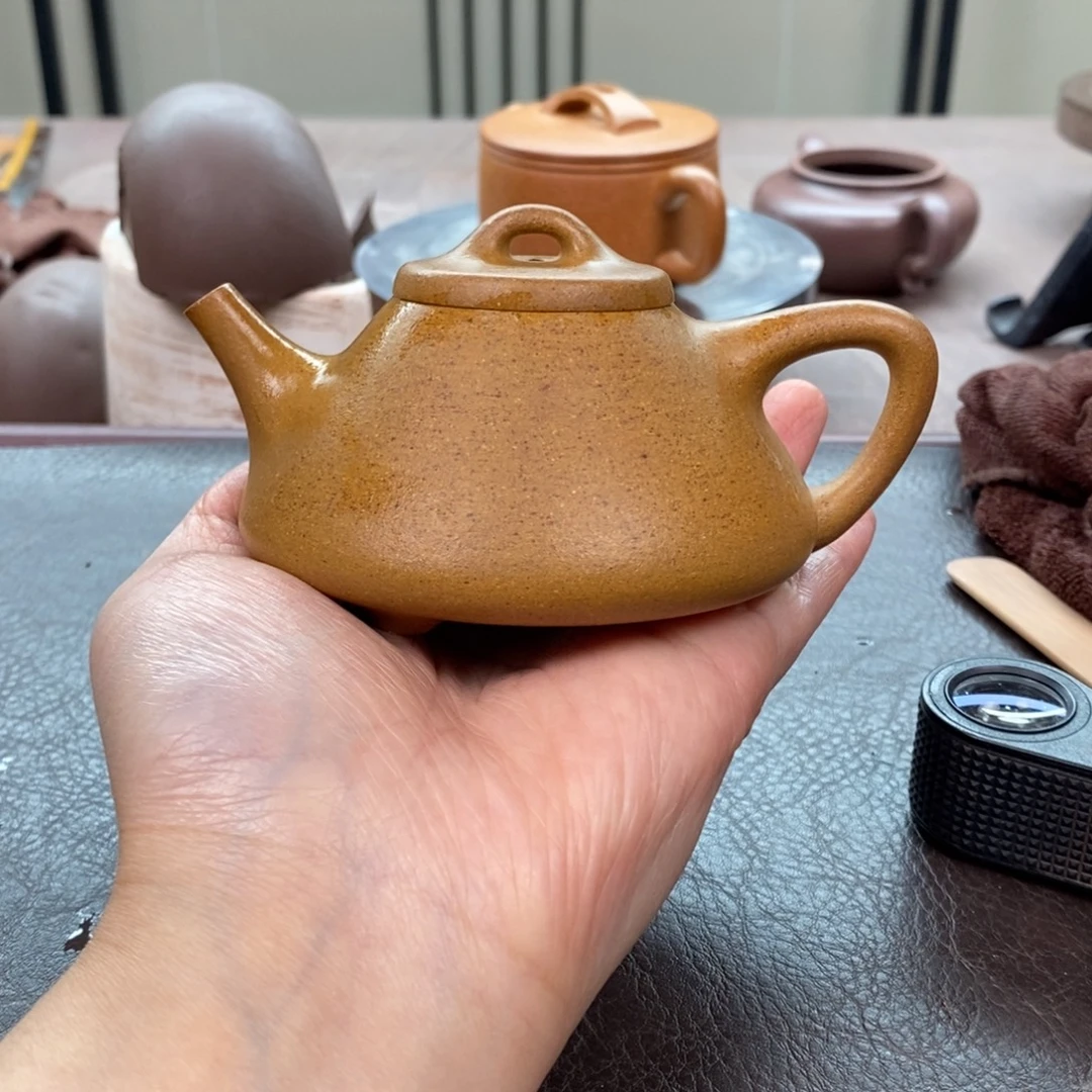 茶壶紫砂黄金段子冶石瓢180cc精工半手