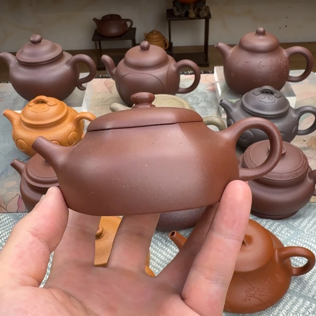 茶壶紫砂六方静乐 紫泥 130cc