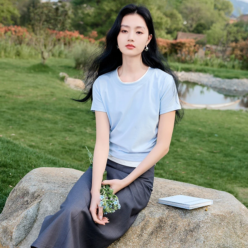 【直播专享】X842301 T恤 香影休闲百搭时尚显瘦夏新款