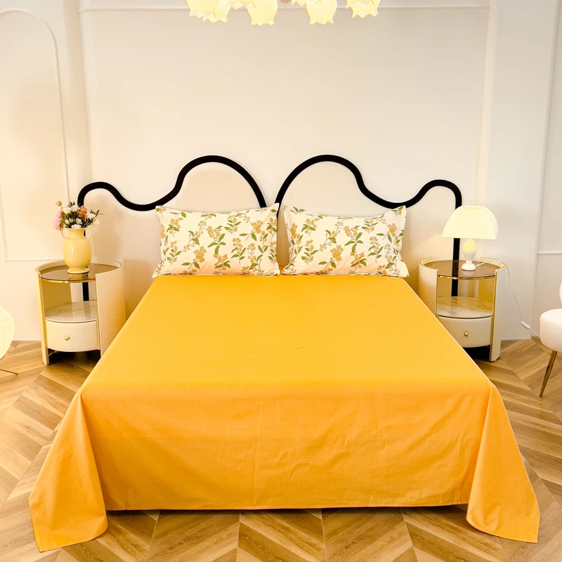 纯色床单单件100%纯棉1.5米1.8×2大床全棉宿舍单人被单1.2可裸睡