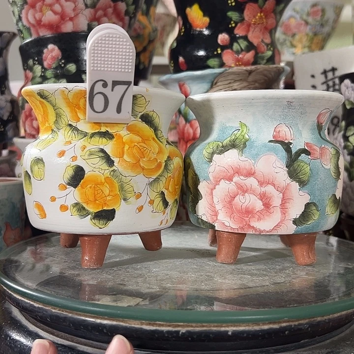 景德镇手绘花盆满38包邮偏远地区除外