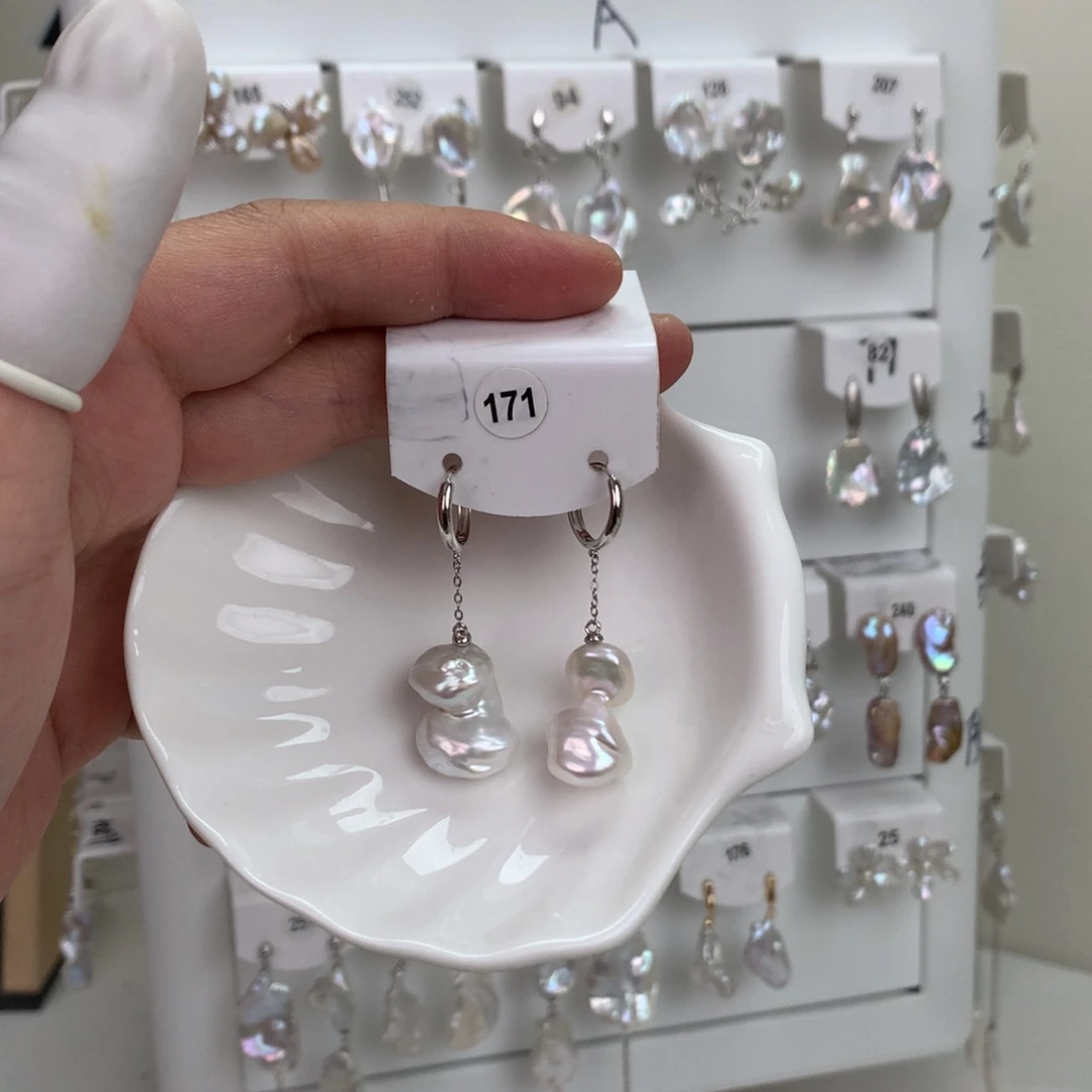 辰***星无非金属巴洛克耳饰花瓣➕S925银镶