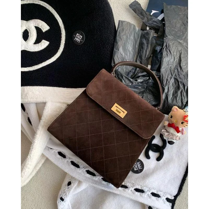 95新 Chanel/香奈儿 展会外场！中古棕色麂皮kelly包