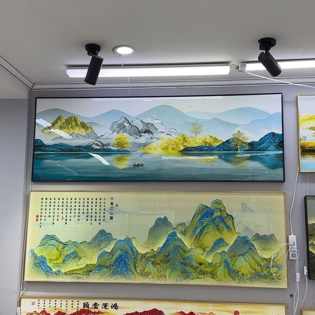 山水相间晶瓷镶钻60.120树脂边框