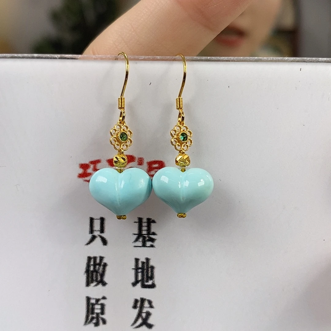 绿松石银S925镀金镶嵌珠宝奇石