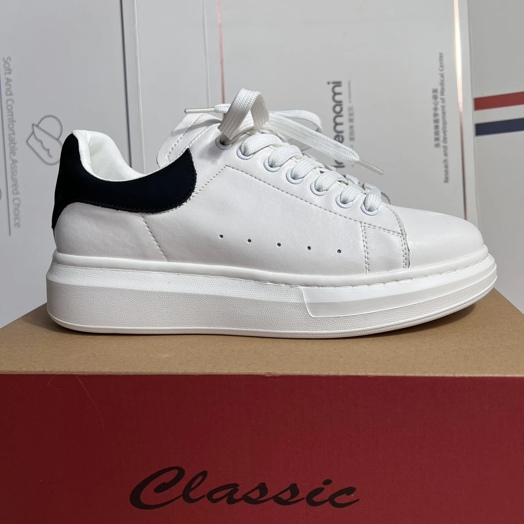 男士真皮增高小白鞋 时尚百搭休闲动感板鞋