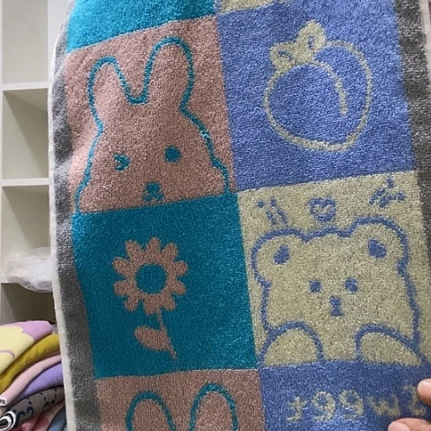 棉微瑕童巾7条图案是随机