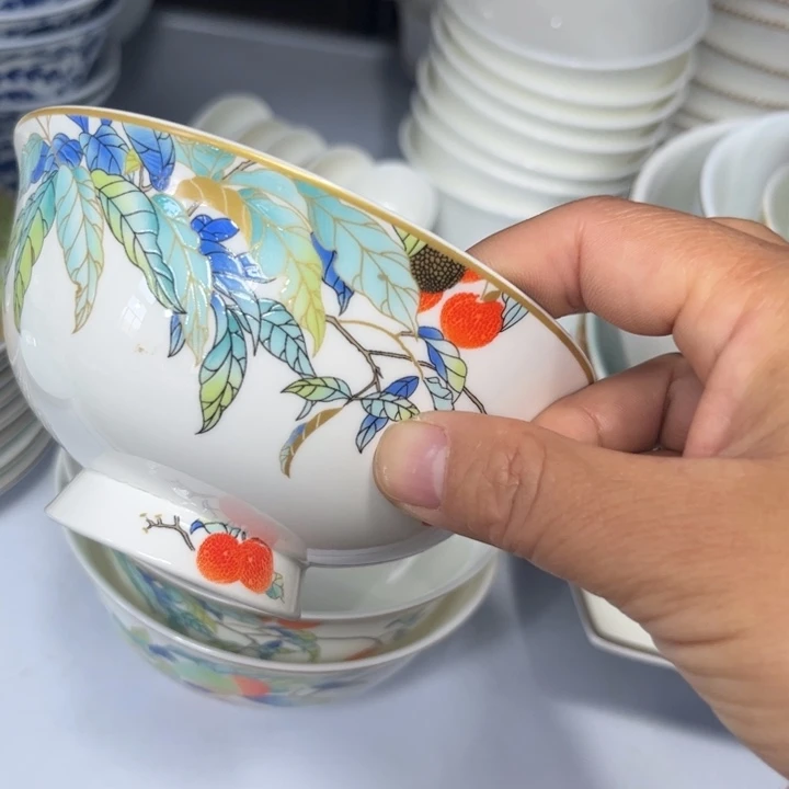 骨瓷荔枝高脚碗六个4.5寸