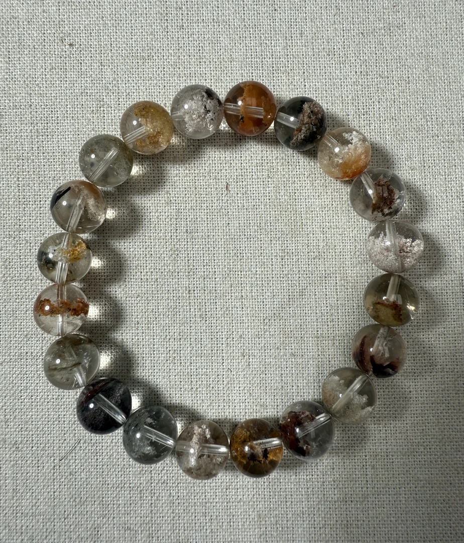 天然巴西共生四季幽灵水晶手串 尺寸可选 产品多样性发一