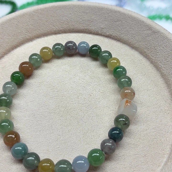 翡翠未镶嵌手链天然缅甸翡翠A货卡6.8