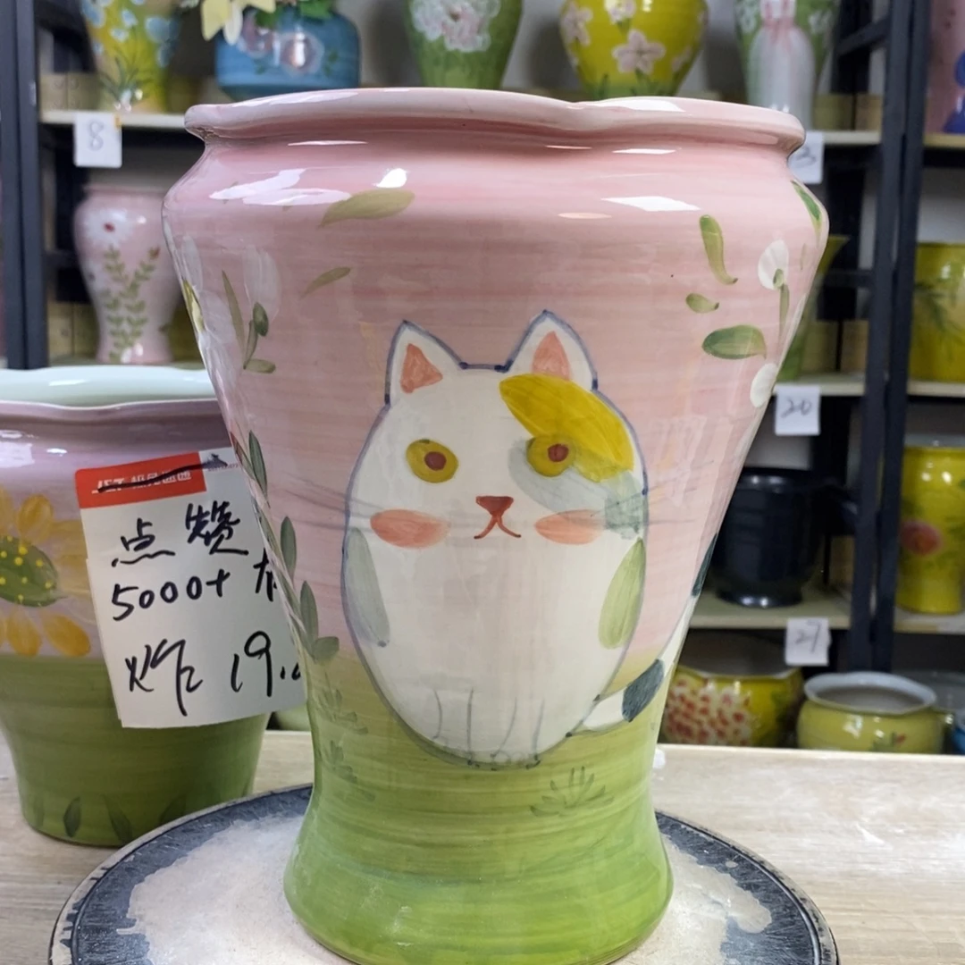 景德镇手工手绘陶瓷花盆