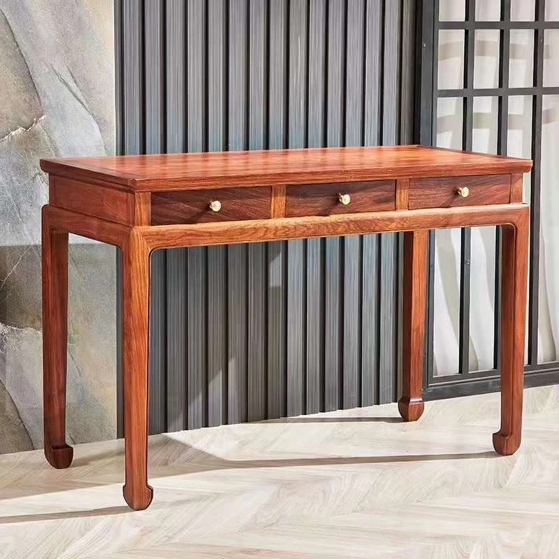 红木书桌刺猬紫檀木家用学习桌新中式简易小办公桌书房家具实木桌