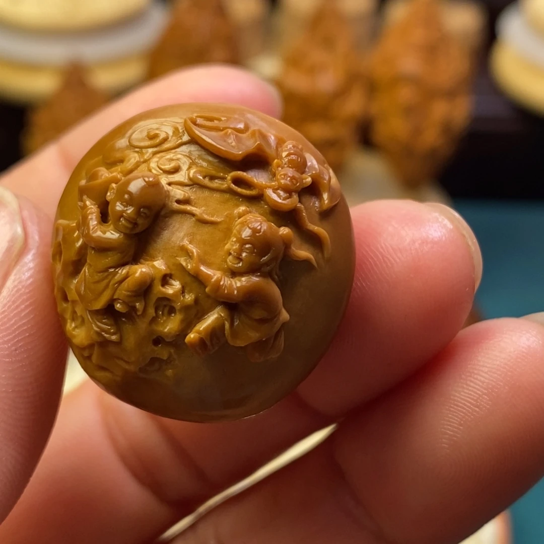 叨***乐手串/手链橄榄核橄榄核雕童子弥勒