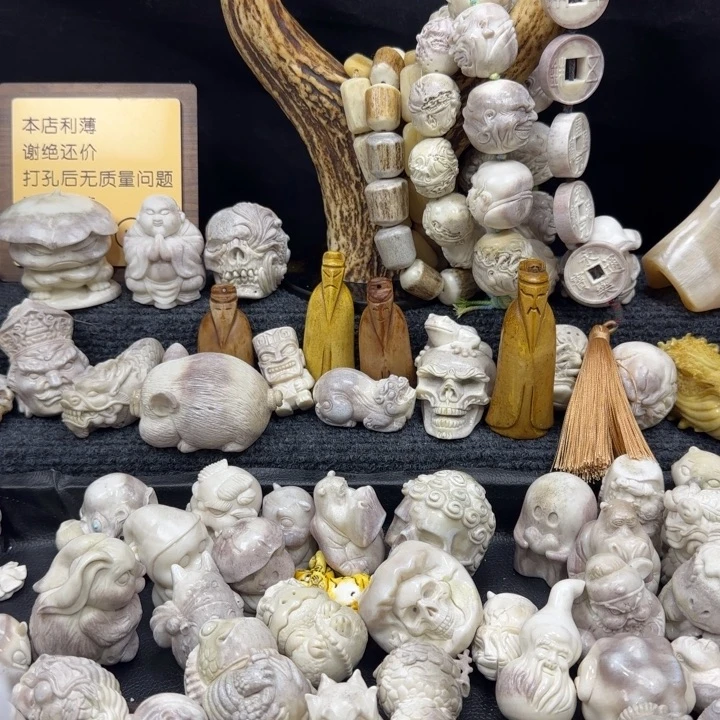 ****ㇳ非金属配饰鹿角雕刻元宝