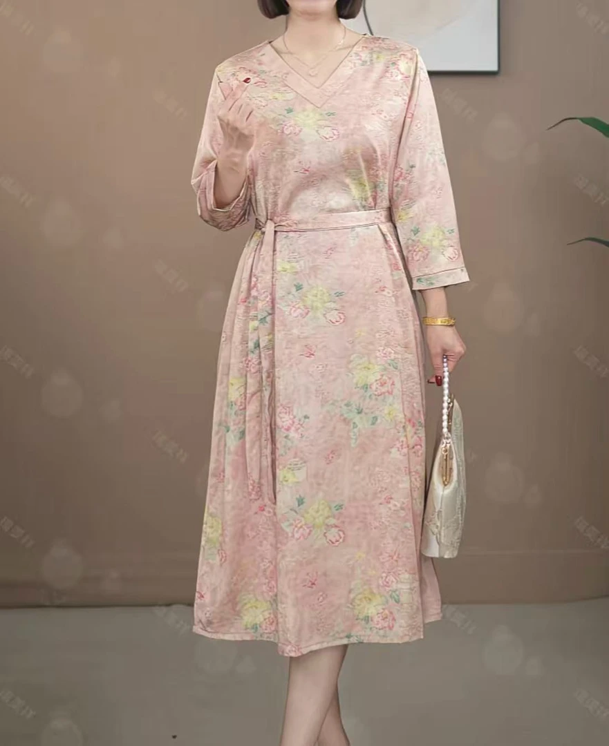 福利款【光芒万丈】新款高级气质时尚夏季女士收腰中长款9834