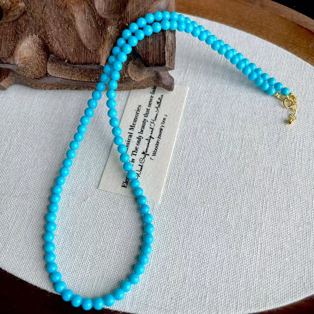 画中仙|美松●18K金镶嵌绿松石约43cm（3.5-3.9mm）多样发其一#7146