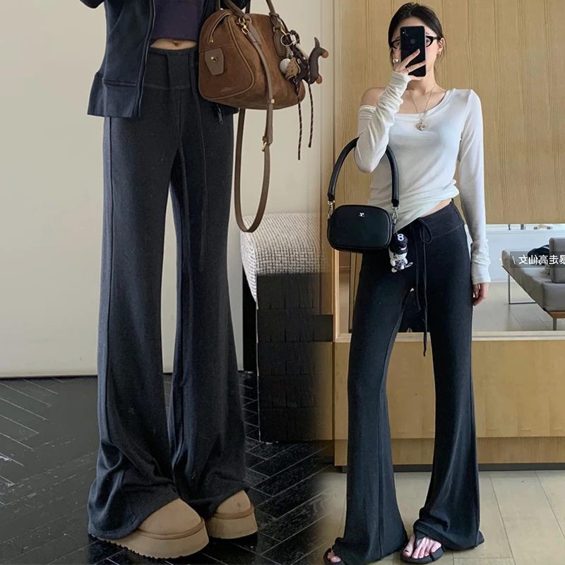 孕妇微喇裤子新款春秋薄款2025垂坠感托腹裤微喇休闲显瘦裤子加绒