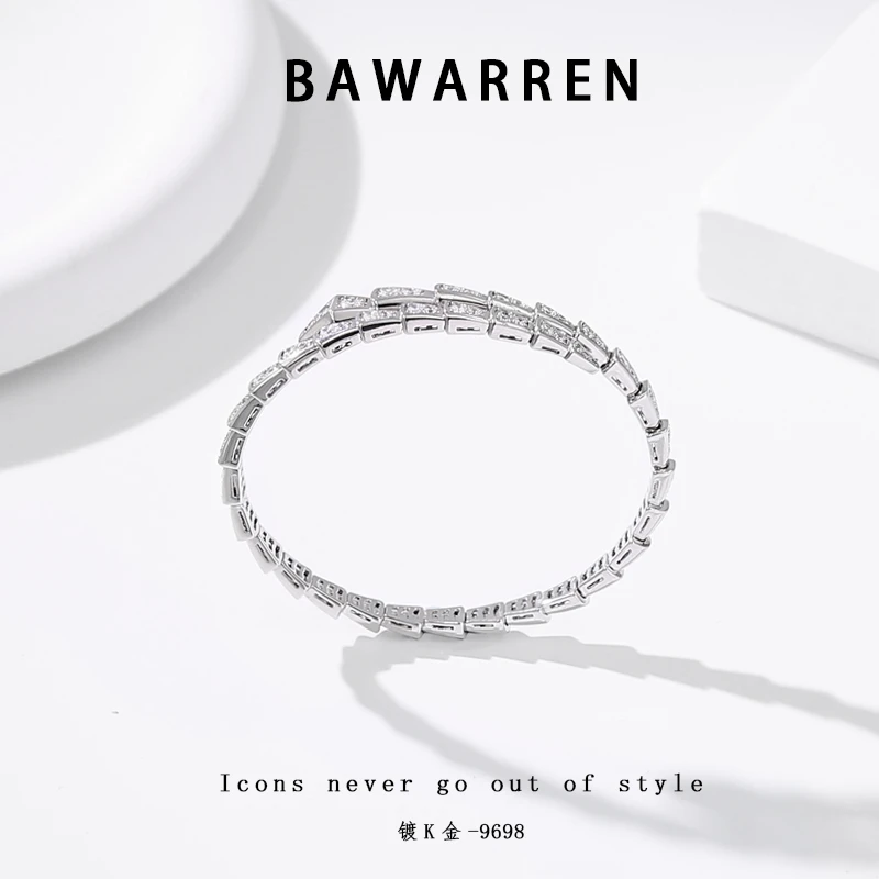 Bawarren 精工CNC 9698-【白蛇骨】气质手镯轻奢