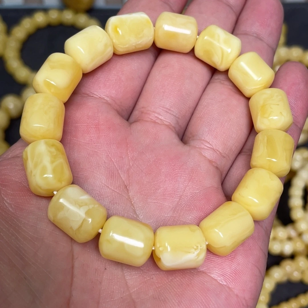 蜜蜡未镶嵌裸石竹节蜜蜡手串11.5mm