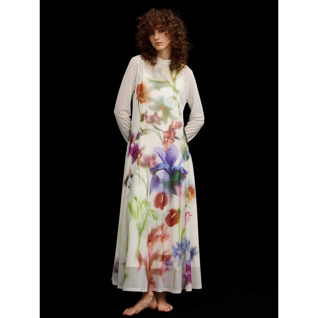 【MonTendre】春季新款 代 原创花卉图案设计 气质优雅氛围感连衣裙