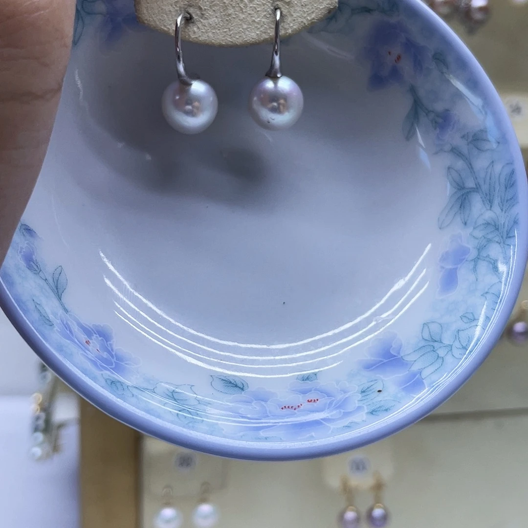 淡水珍珠耳饰银S925镶嵌