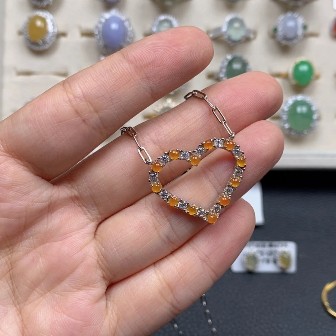 翡翠戒指银S925镶嵌戒指