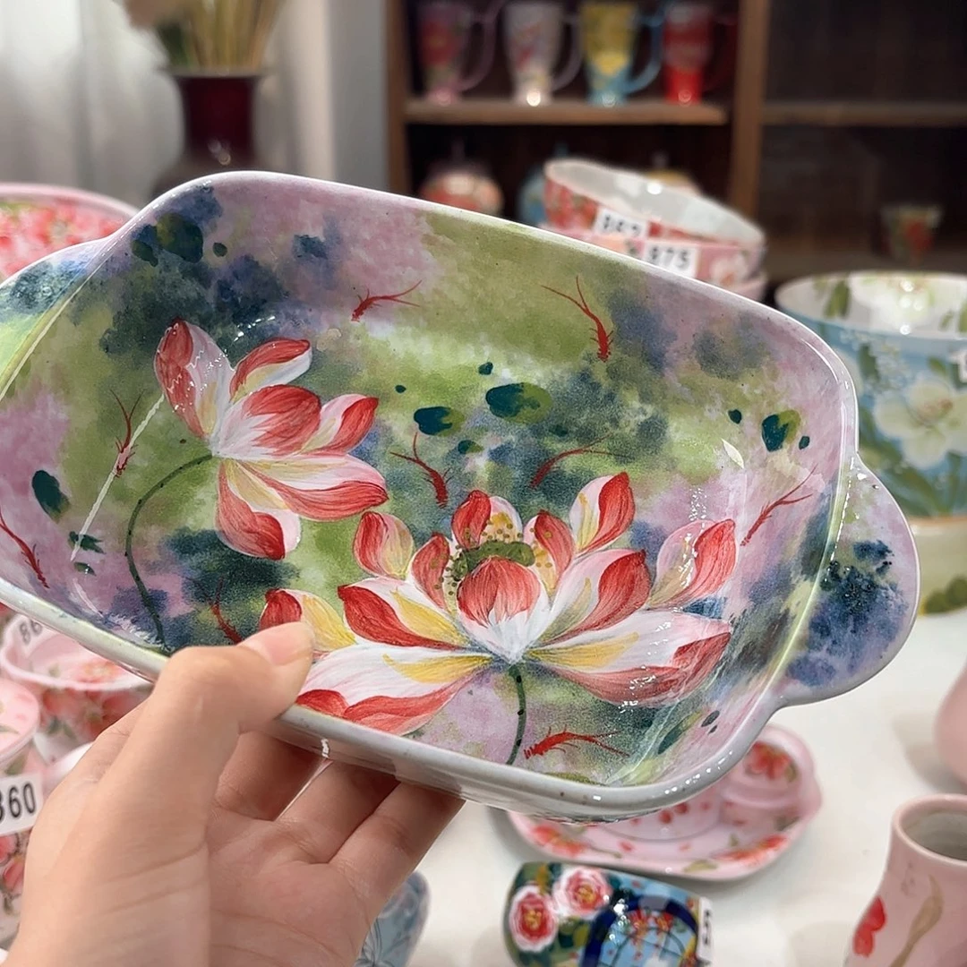 景德镇手绘高温釉下彩陶瓷茶具