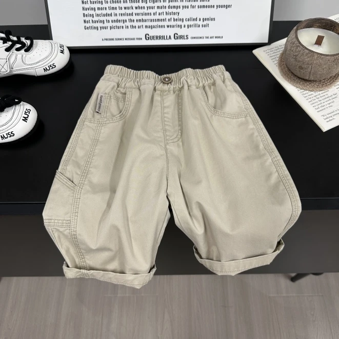 【纯棉】儿童休闲裤夏季新款洋气欧若风男童裤子灰标字母CK197