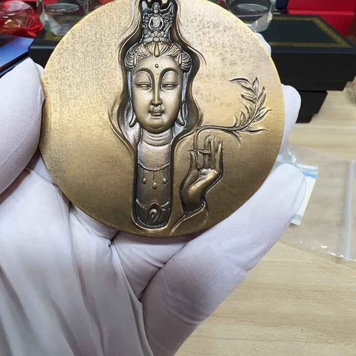 其他普通金属杨柳观音铜章一个