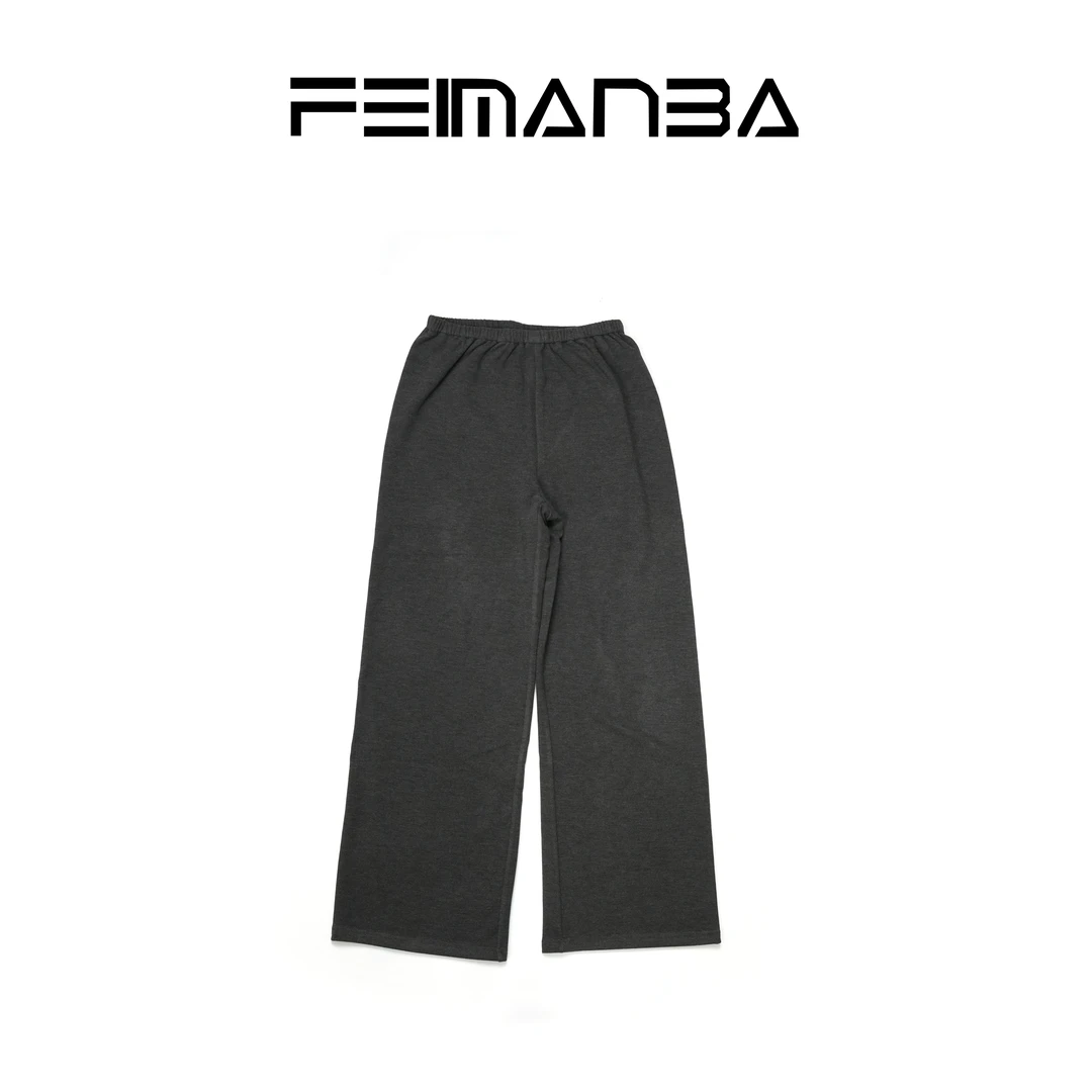 FEIMANBA 休闲风松紧腰绵羊毛加绒长裤女