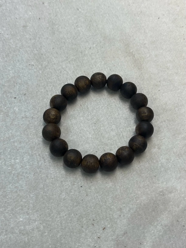 沉香绿奇楠手串1.2圆珠文玩单圈男女