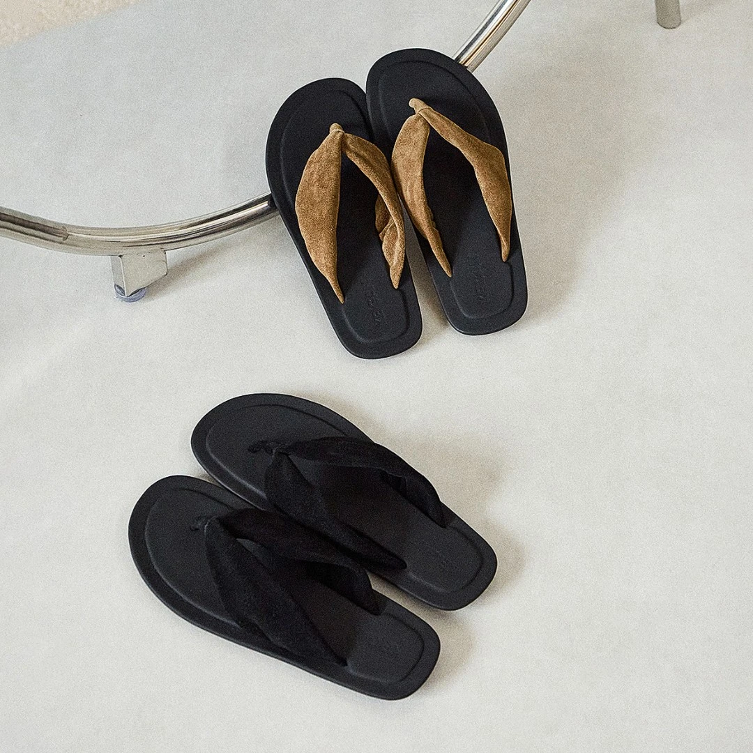 开间/夏季刚需 镁国进口时髦BC风舒适夹脚牛皮真皮人字拖鞋