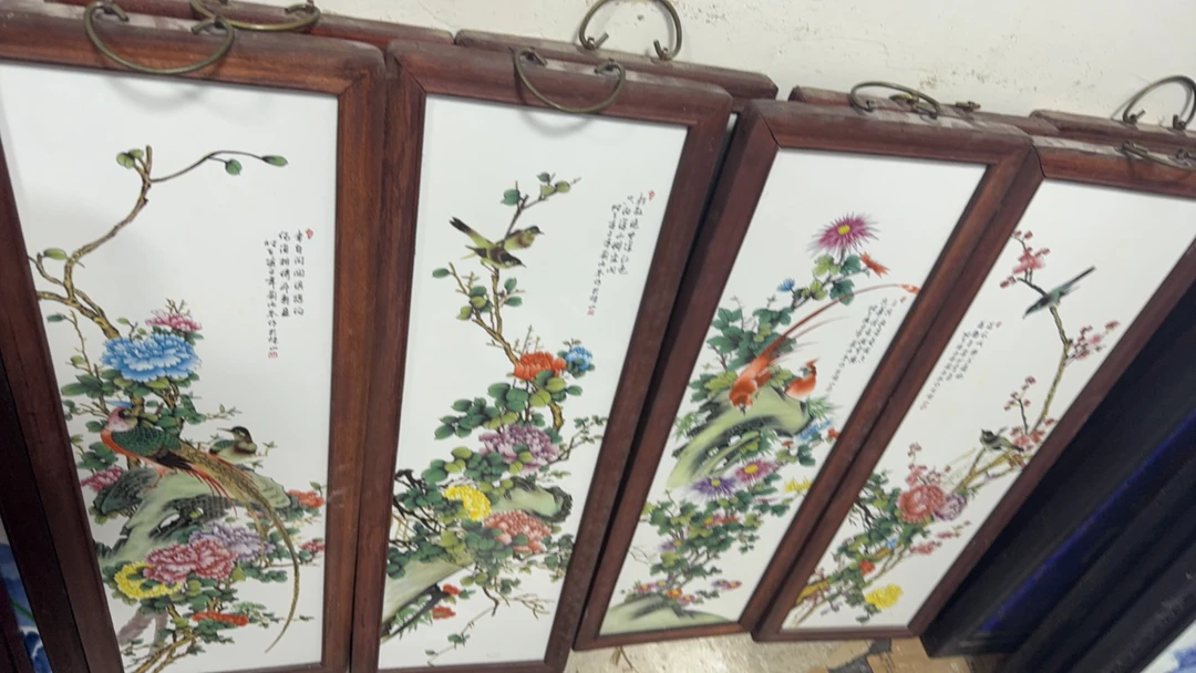 手工手绘花鸟瓷板画