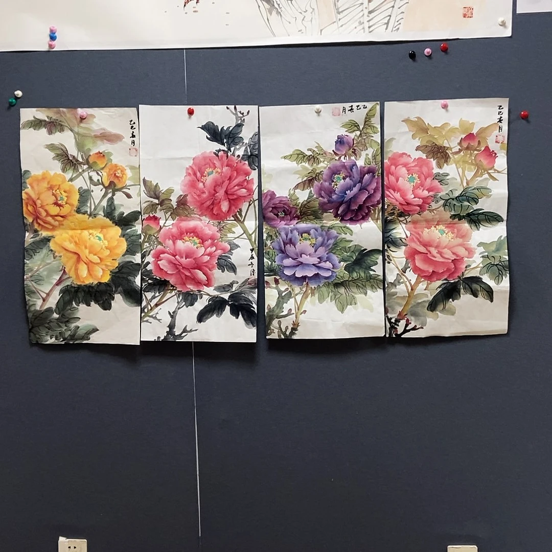 国画永梅34.68手绘画心