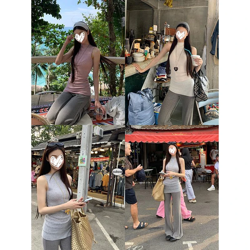 【初夏背心】春夏精致时髦修身显瘦外穿纯色针织背心