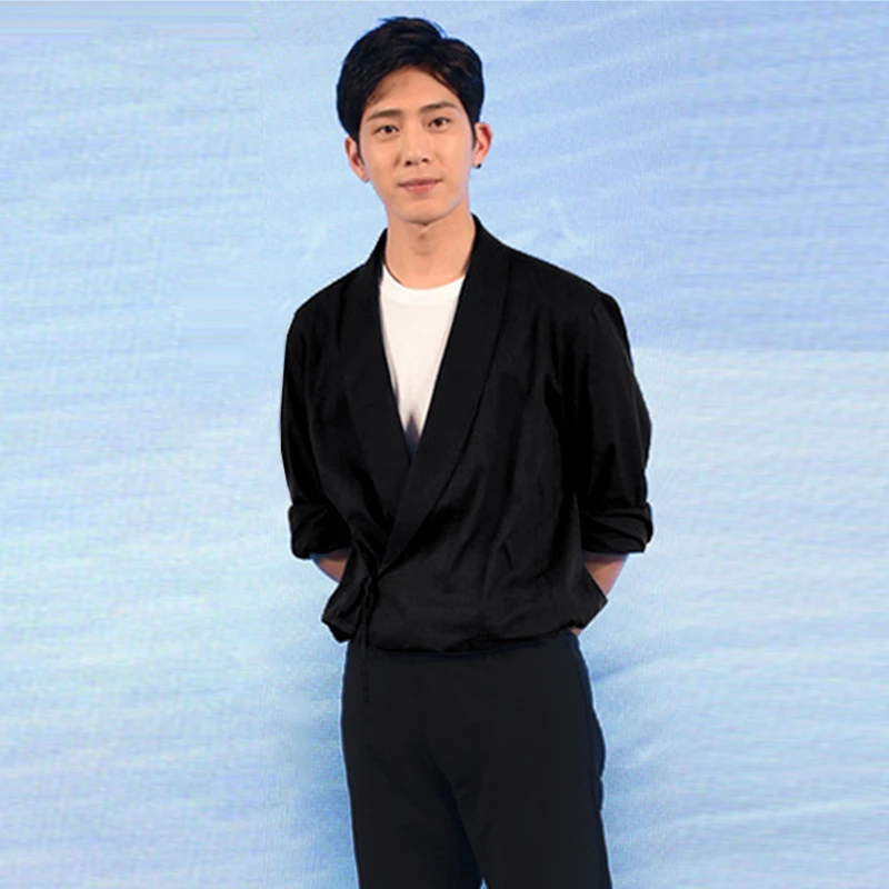 男士进口竹纤维长袖衬衫夏季井柏然同款高级感抗皱免烫休闲衬衣潮