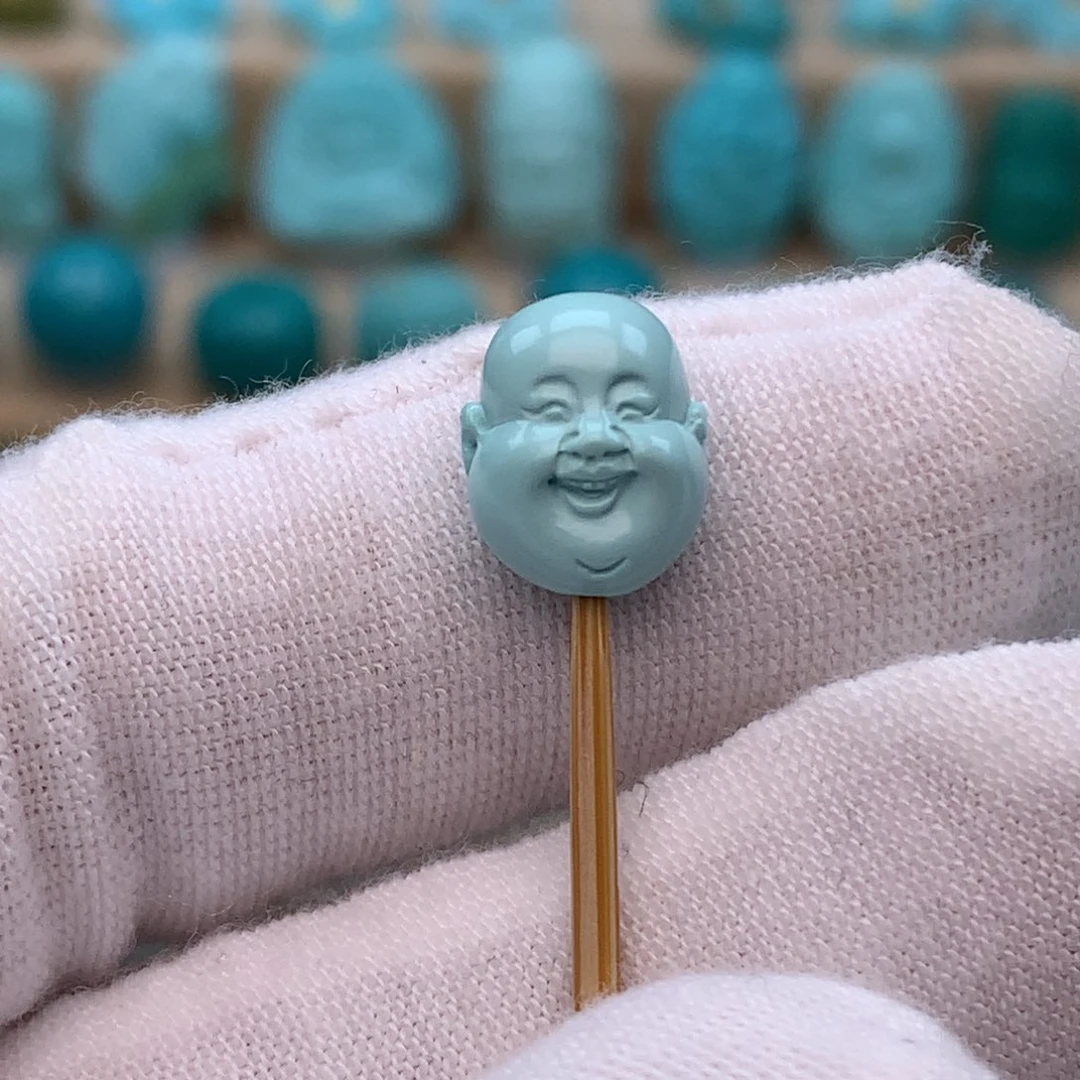 绿松石未镶嵌绿松石弥勒佛配饰