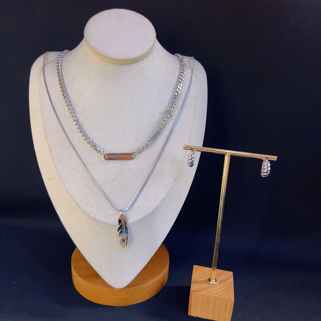 钛钢项链 哈尼西牧时尚百搭两件套#0008494