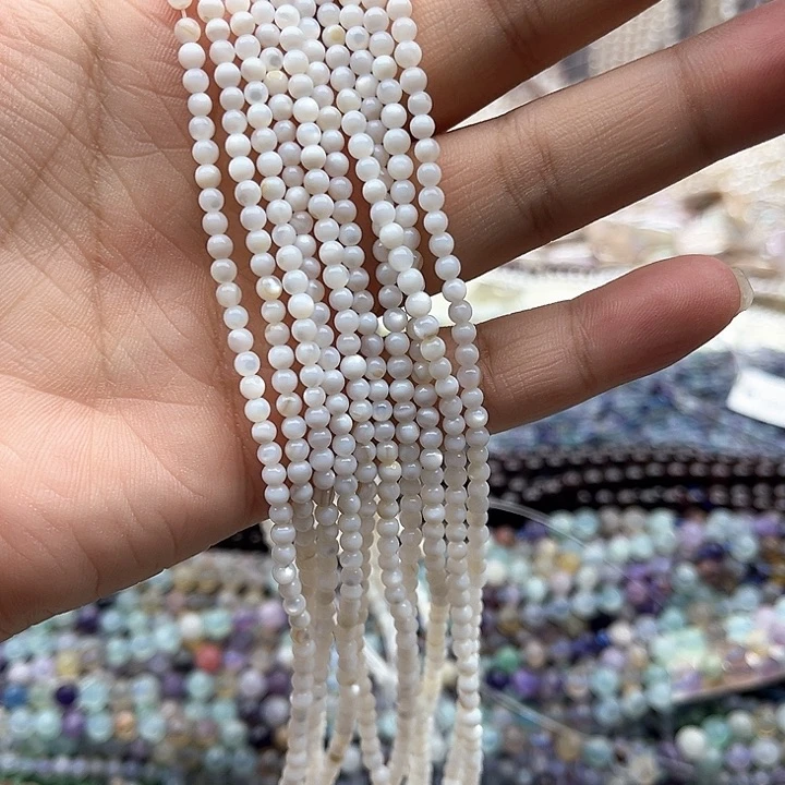 未镶嵌玛瑙/玉髓珠宝半成品2条3mm左右白蝶贝